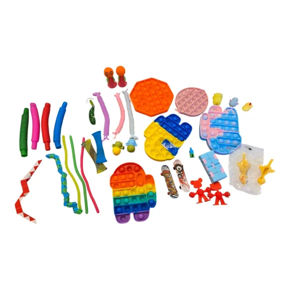 35 Pcs Colorful Pop It Fidget Toy Set - Picture 1 of 4